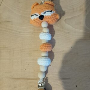 Attache Tétine Renard au Crochet