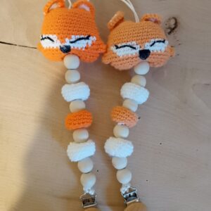 Attache Tétine Renard au Crochet